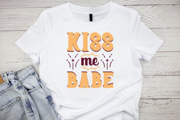 Kiss Me Babe Valentine Retro Graphics & Freebies